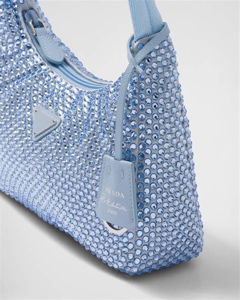 sparkle prada|Light Blue Satin Handbag With Crystals .